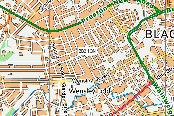 BB2 1QN map - OS VectorMap District (Ordnance Survey)