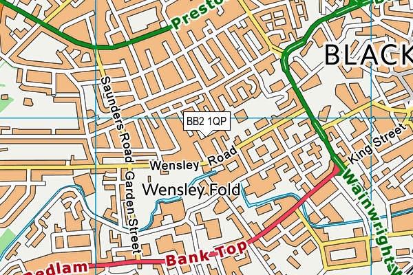 BB2 1QP map - OS VectorMap District (Ordnance Survey)