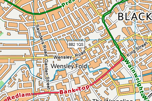 BB2 1QS map - OS VectorMap District (Ordnance Survey)