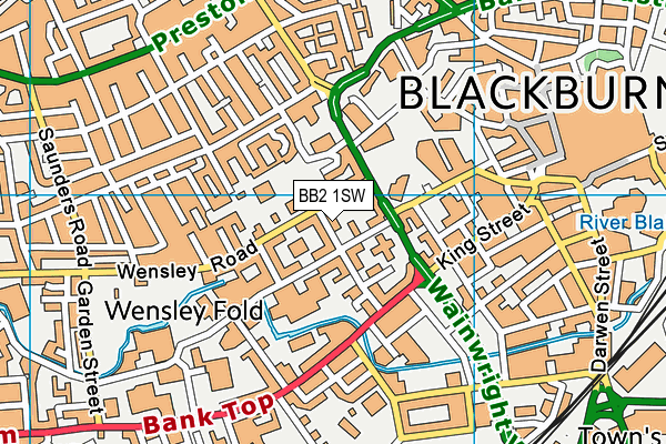 BB2 1SW map - OS VectorMap District (Ordnance Survey)