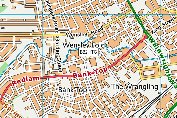 BB2 1TG map - OS VectorMap District (Ordnance Survey)