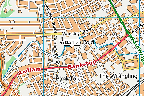 BB2 1TX map - OS VectorMap District (Ordnance Survey)