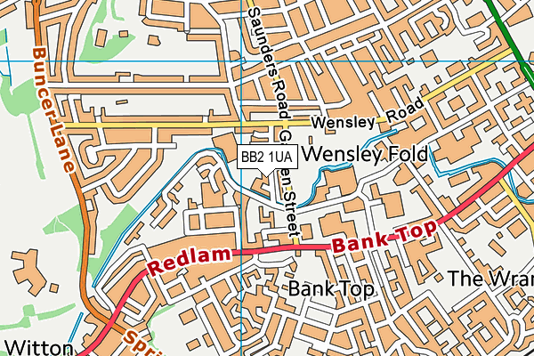 BB2 1UA map - OS VectorMap District (Ordnance Survey)