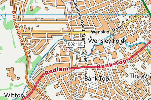 BB2 1UE map - OS VectorMap District (Ordnance Survey)