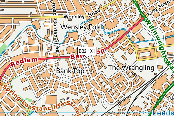 BB2 1XH map - OS VectorMap District (Ordnance Survey)