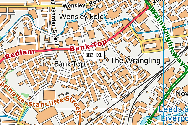 BB2 1XL map - OS VectorMap District (Ordnance Survey)