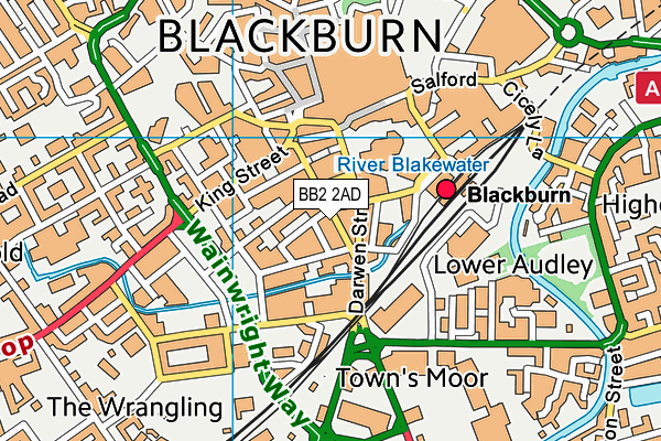 BB2 2AD map - OS VectorMap District (Ordnance Survey)