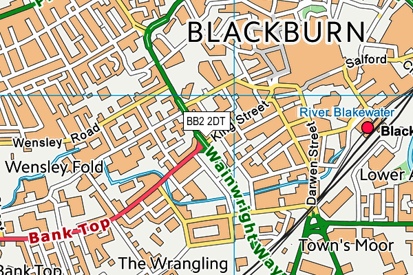 BB2 2DT map - OS VectorMap District (Ordnance Survey)