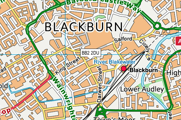 BB2 2DU map - OS VectorMap District (Ordnance Survey)