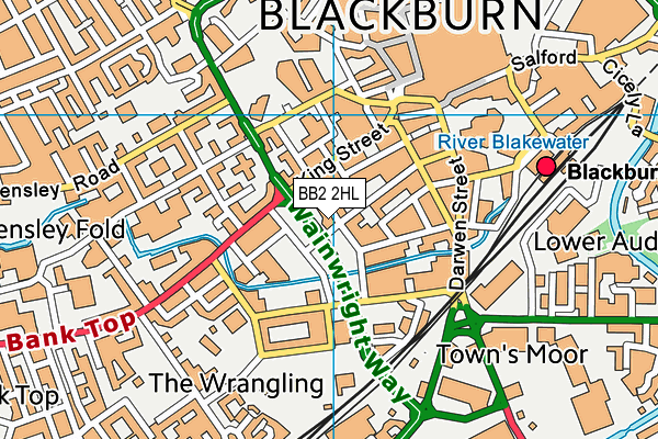 BB2 2HL map - OS VectorMap District (Ordnance Survey)