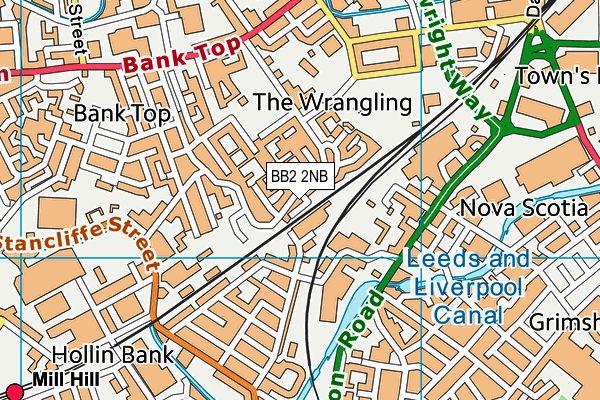 BB2 2NB map - OS VectorMap District (Ordnance Survey)