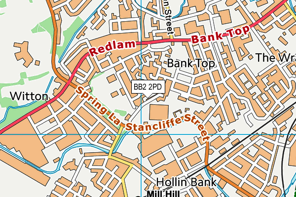 BB2 2PD map - OS VectorMap District (Ordnance Survey)