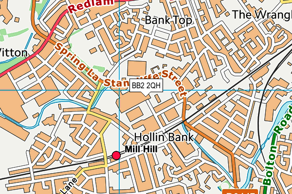 BB2 2QH map - OS VectorMap District (Ordnance Survey)