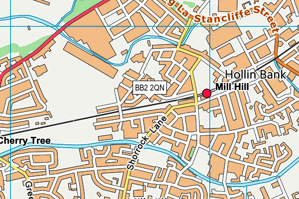 BB2 2QN map - OS VectorMap District (Ordnance Survey)