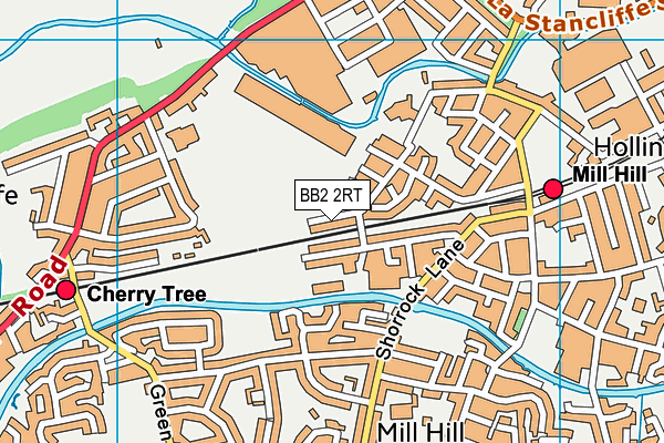 BB2 2RT map - OS VectorMap District (Ordnance Survey)