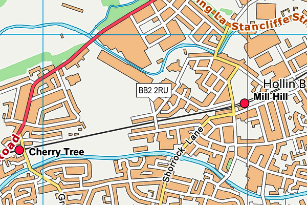 BB2 2RU map - OS VectorMap District (Ordnance Survey)
