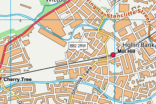 BB2 2RW map - OS VectorMap District (Ordnance Survey)