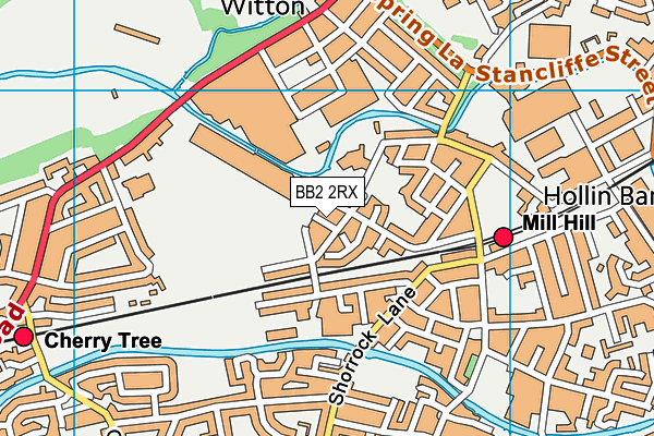 BB2 2RX map - OS VectorMap District (Ordnance Survey)