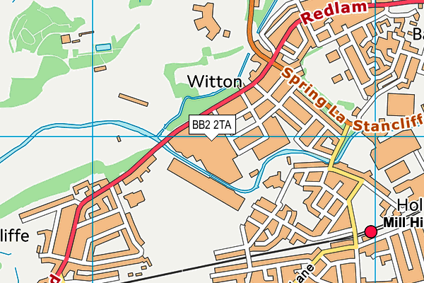 BB2 2TA map - OS VectorMap District (Ordnance Survey)