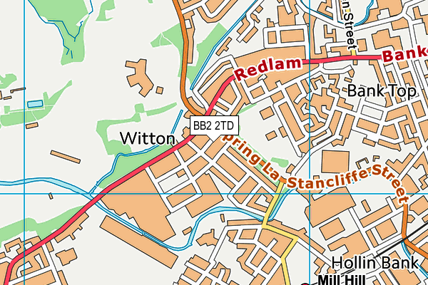 BB2 2TD map - OS VectorMap District (Ordnance Survey)