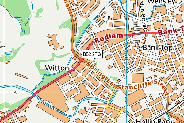 BB2 2TG map - OS VectorMap District (Ordnance Survey)