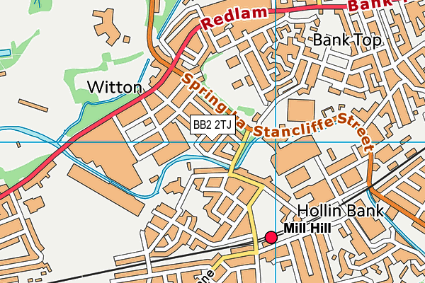 BB2 2TJ map - OS VectorMap District (Ordnance Survey)