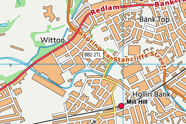 BB2 2TL map - OS VectorMap District (Ordnance Survey)