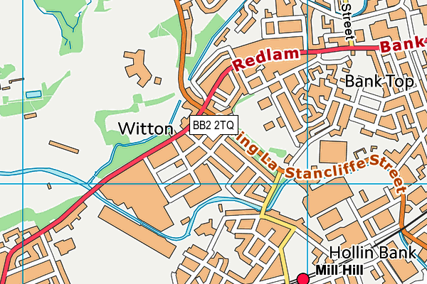 BB2 2TQ map - OS VectorMap District (Ordnance Survey)