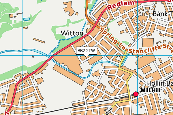 BB2 2TW map - OS VectorMap District (Ordnance Survey)