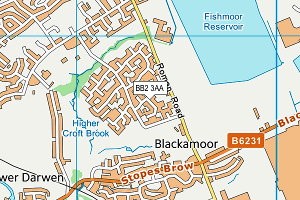 BB2 3AA map - OS VectorMap District (Ordnance Survey)