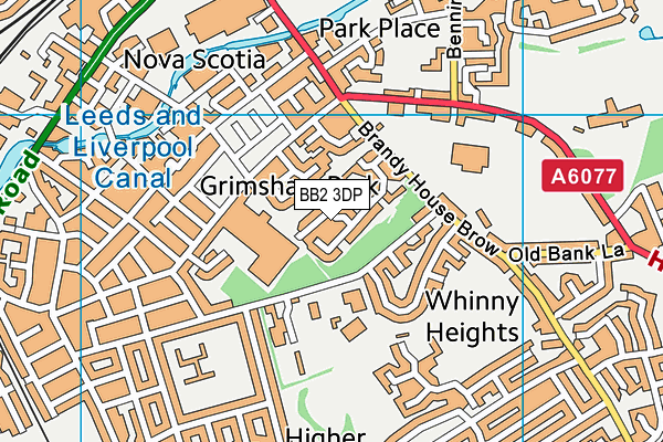 BB2 3DP map - OS VectorMap District (Ordnance Survey)