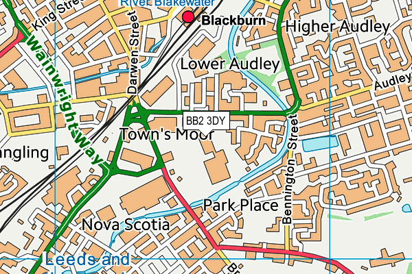 Planet Ice Blackburn Arena map (BB2 3DY) - OS VectorMap District (Ordnance Survey)