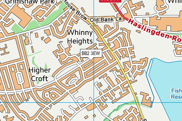 BB2 3EW map - OS VectorMap District (Ordnance Survey)