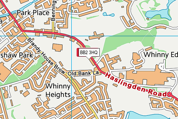 Blackburn Golf Centre And Driving Range (Closed) map (BB2 3HQ) - OS VectorMap District (Ordnance Survey)