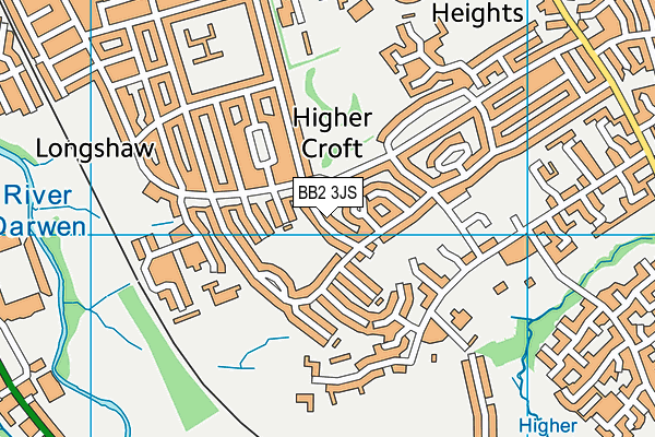 BB2 3JS map - OS VectorMap District (Ordnance Survey)