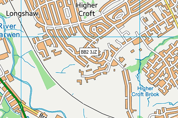 BB2 3JZ map - OS VectorMap District (Ordnance Survey)