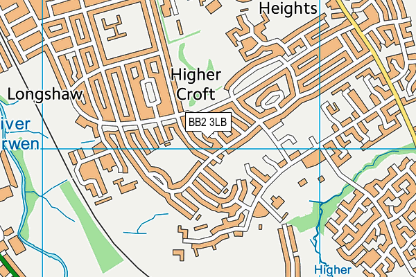 BB2 3LB map - OS VectorMap District (Ordnance Survey)