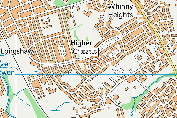 BB2 3LG map - OS VectorMap District (Ordnance Survey)