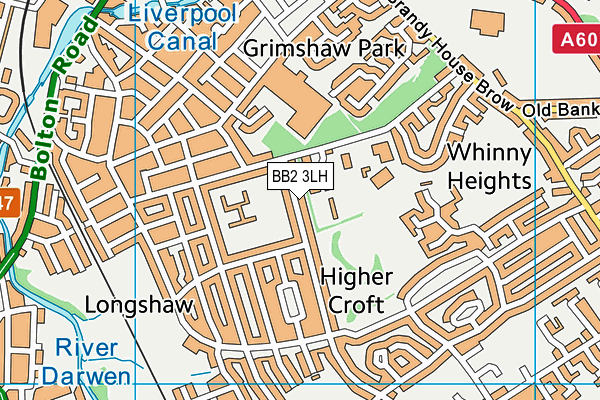 BB2 3LH map - OS VectorMap District (Ordnance Survey)
