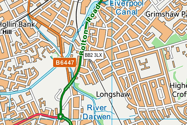 BB2 3LX map - OS VectorMap District (Ordnance Survey)