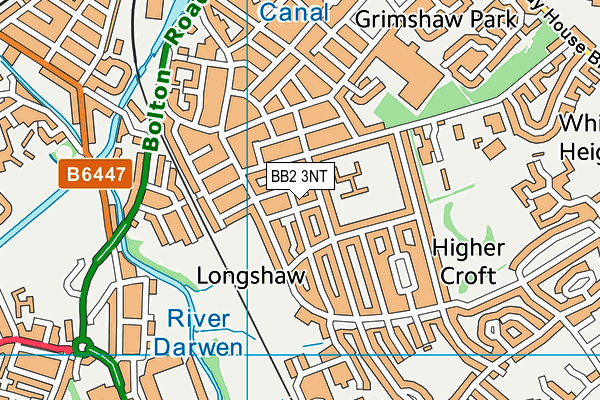 BB2 3NT map - OS VectorMap District (Ordnance Survey)