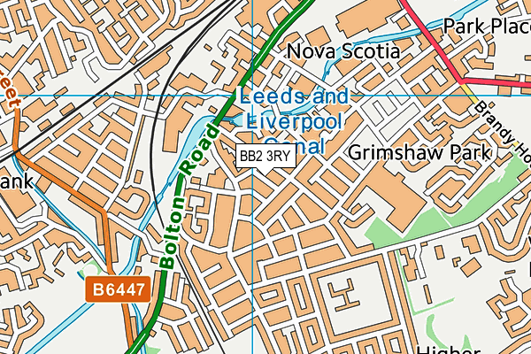 BB2 3RY map - OS VectorMap District (Ordnance Survey)