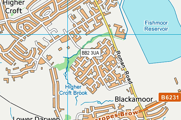 BB2 3UA map - OS VectorMap District (Ordnance Survey)