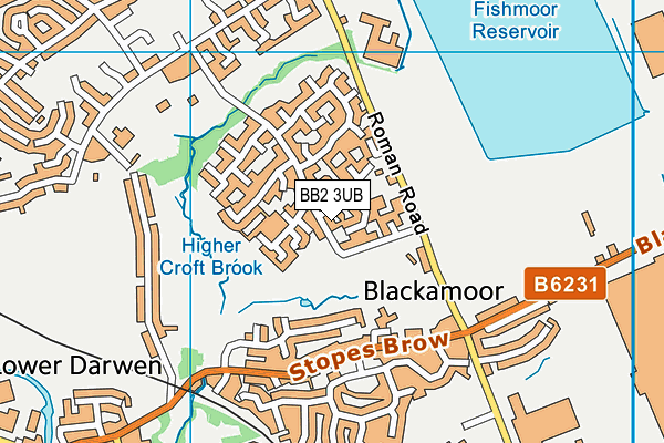 BB2 3UB map - OS VectorMap District (Ordnance Survey)