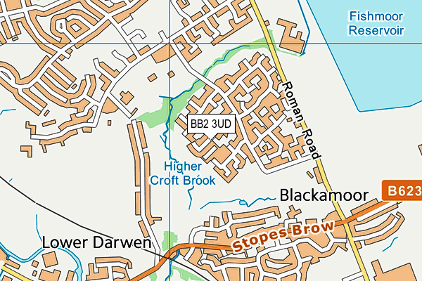 BB2 3UD map - OS VectorMap District (Ordnance Survey)