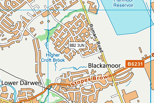 BB2 3UN map - OS VectorMap District (Ordnance Survey)