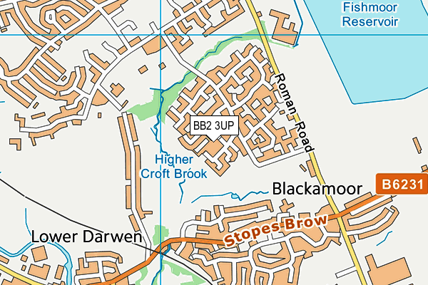 BB2 3UP map - OS VectorMap District (Ordnance Survey)