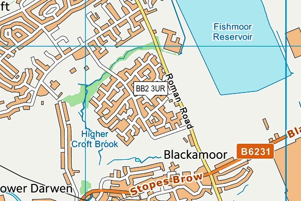 BB2 3UR map - OS VectorMap District (Ordnance Survey)