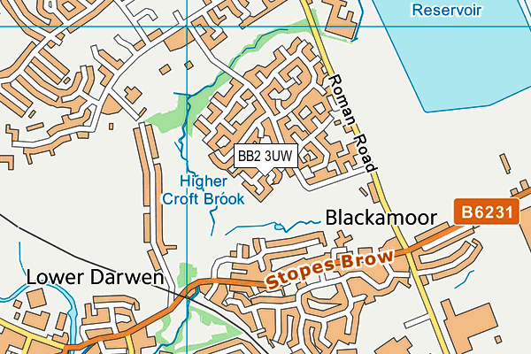 BB2 3UW map - OS VectorMap District (Ordnance Survey)