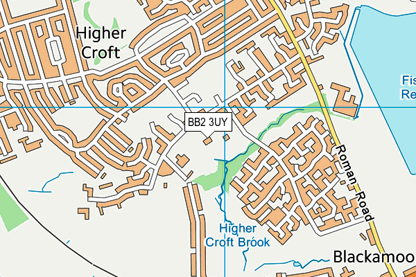 Roman Road Cp (Closed) map (BB2 3UY) - OS VectorMap District (Ordnance Survey)